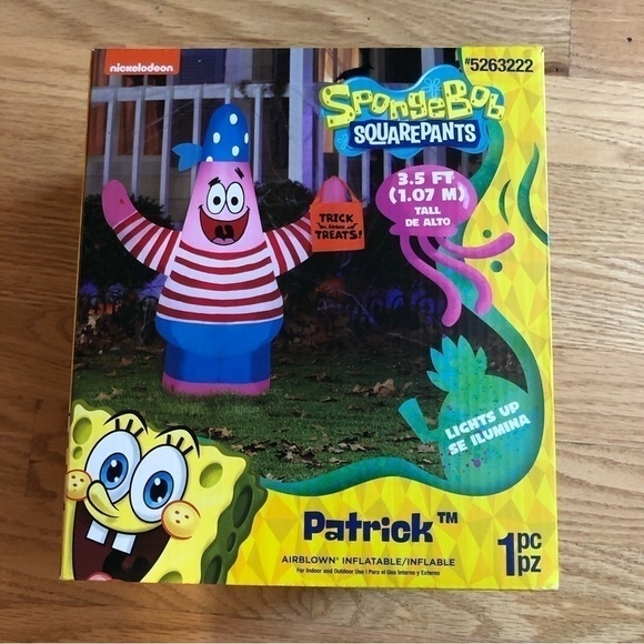 SpongeBob SquarePants Patrick Inflatable Airblown Blow Up NEW 3.5 ft - Picture 1 of 2